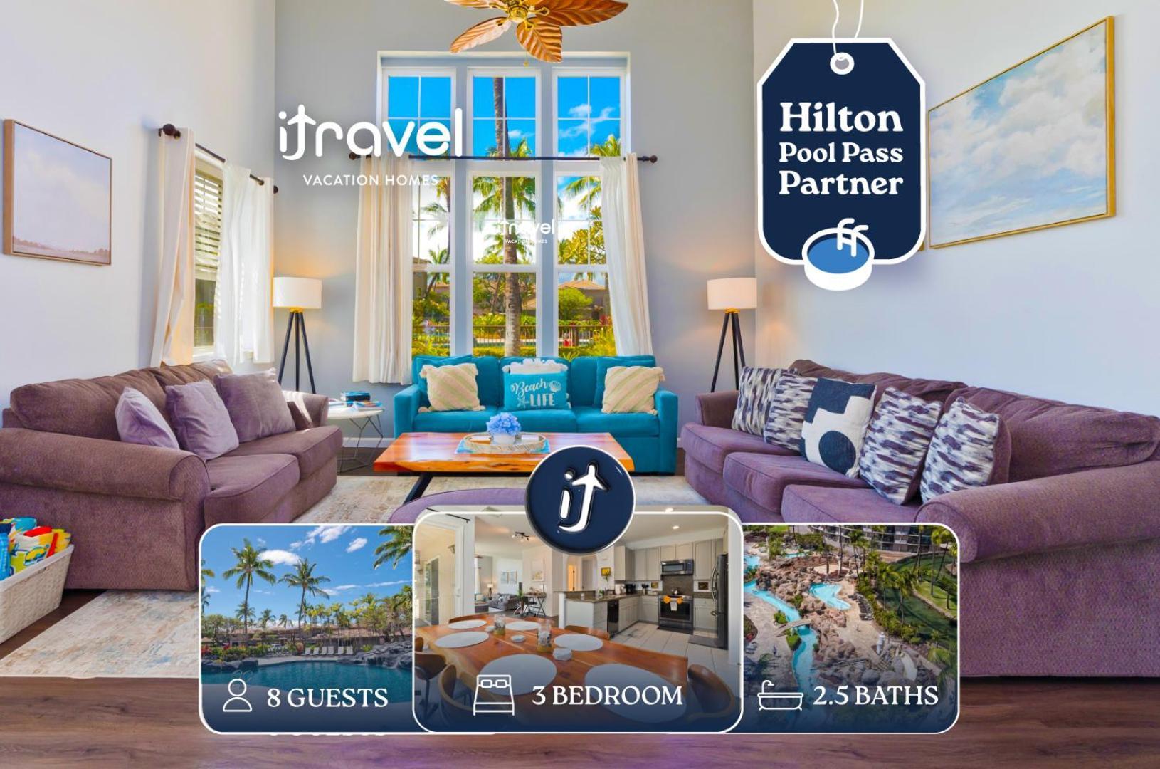Hilton Pool Pass Included - Stylish Central Villa Mins To Beach Pool & Spa Waikoloa Buitenkant foto